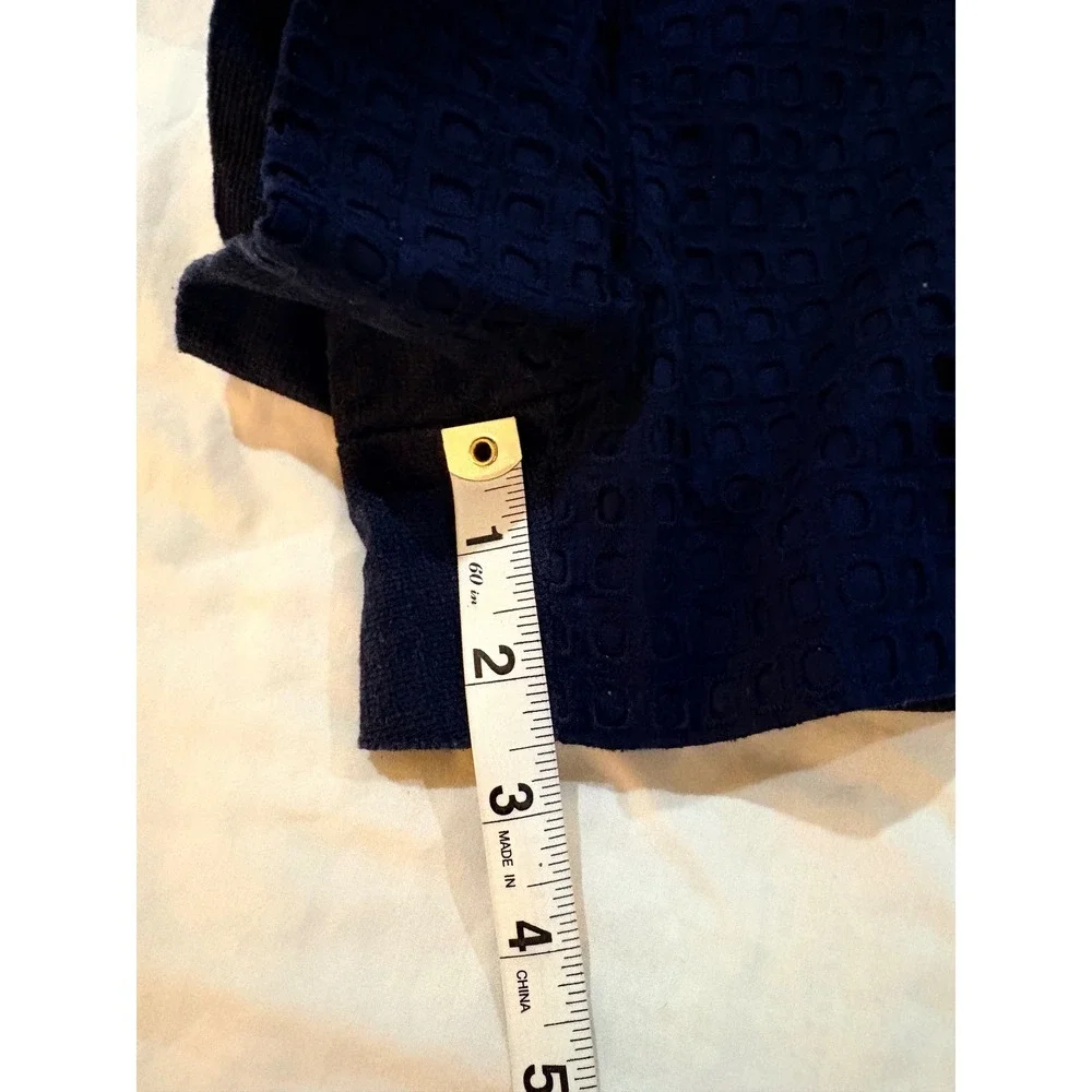J.Crew Womens Navy Blue Geometric Eyelet Front Side Zip‎ Shorts Size 4